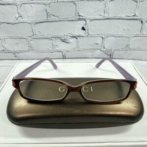 Gucci Women's 3197 Eyeglasses Havana Nut Lilac Italy‎ GG3197 IRI 135 (5213)